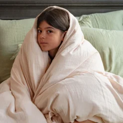 Caramel X Merci - Housse De Couette En Gaze De Coton - Rose De Bagatelle -Décoration D'intérieur 42