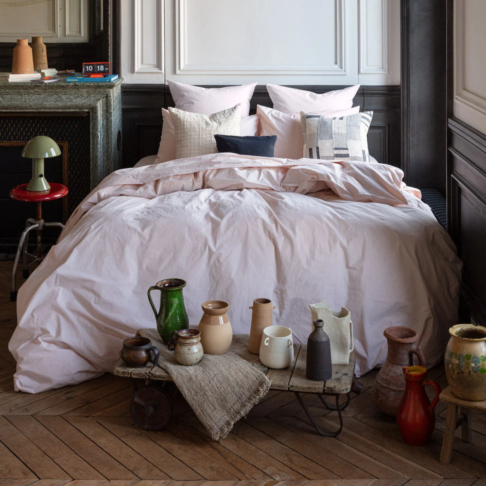 Taie D'oreiller En Coton Percale - Rosé Poudré 2 Taie D'oreiller En Coton Percale - Rosé Poudré – Image 2