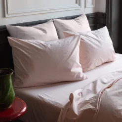 Taie D'oreiller En Coton Percale - Rosé Poudré