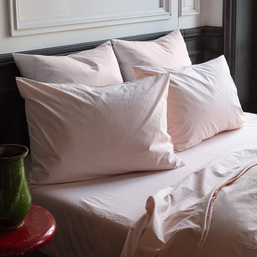 Taie D'oreiller En Coton Percale - Rosé Poudré 10 Taie D'oreiller En Coton Percale - Rosé Poudré – Image 10