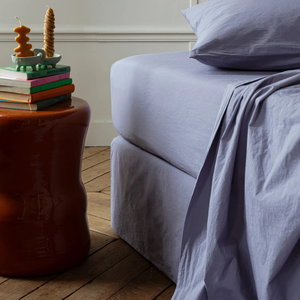 Drap-housse En Coton Percale - Mauve Lavantin 1 Drap-housse En Coton Percale - Mauve Lavantin
