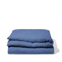 Housse De Couette En Lin Lavé - Bleu Paros -Décoration D'intérieur Couette pers bleufonce