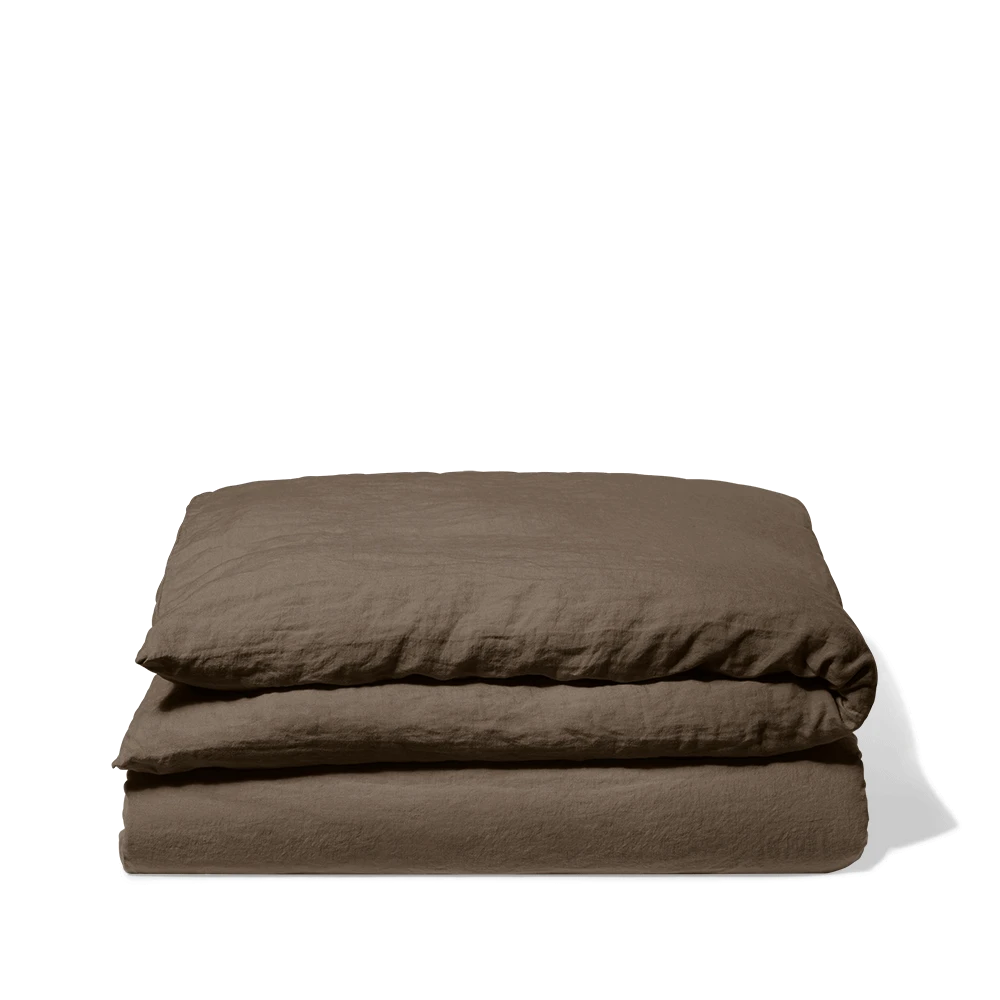 Housse De Couette En Lin Lavé - Brun Posillipo 3 Housse De Couette En Lin Lavé - Brun Posillipo – Image 3