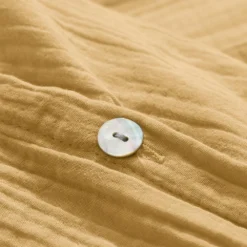 Housse De Couette En Gaze De Coton - Jaune Batignolles -Décoration D'intérieur Detail couette coton jaune batignolle