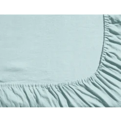 Drap-housse En Lin Lavé - Bleu Antiparos -Décoration D'intérieur Drap Housse detail v2 bleuclair