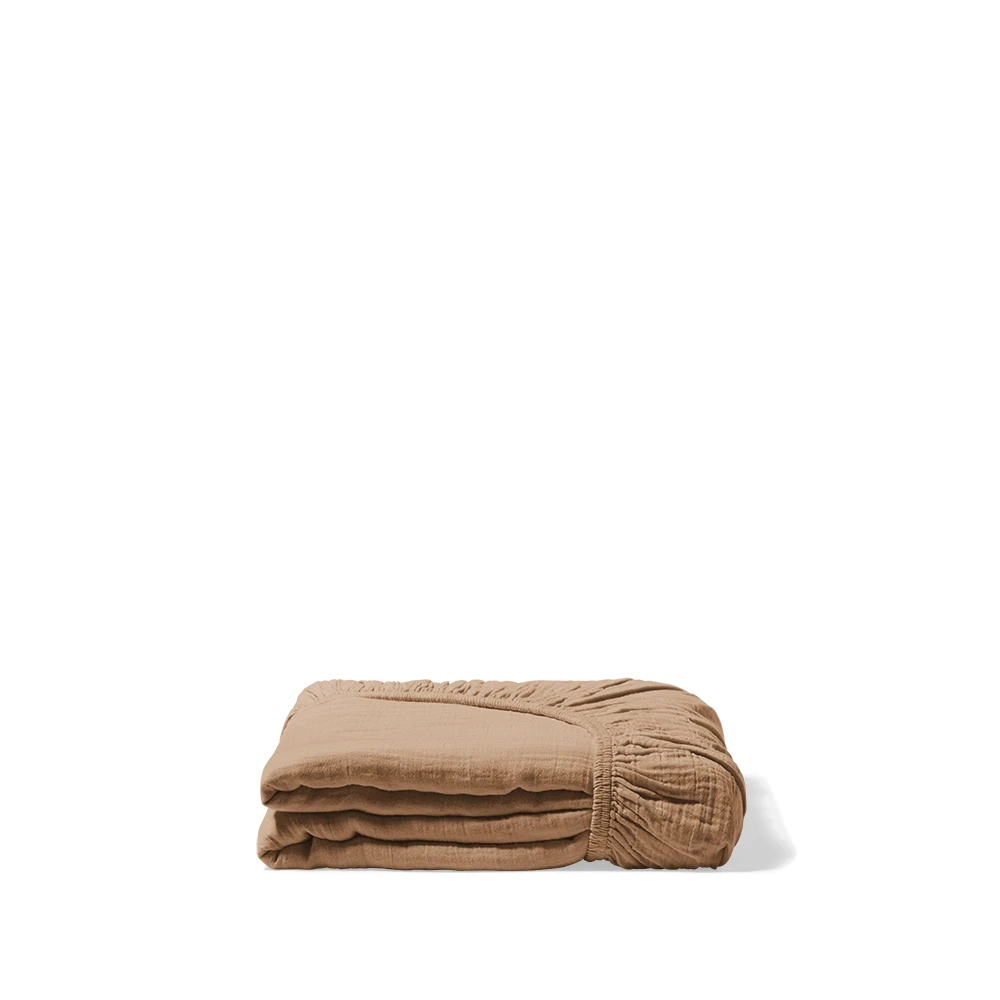 Drap-housse En Gaze De Coton - Brun Haussmann 5 Drap-housse En Gaze De Coton - Brun Haussmann – Image 5