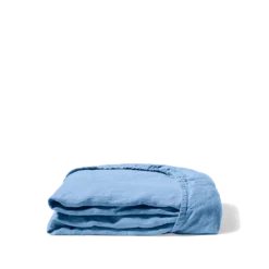 Drap-housse En Lin Lavé - Bleu Tyrrhénien 11 Drap-housse En Lin Lavé - Bleu Tyrrhénien -Décoration D'intérieur Drap housse plie bleu