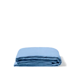 Drap Plat En Lin Lavé - Bleu Tyrrhénien 8 Drap Plat En Lin Lavé - Bleu Tyrrhénien -Décoration D'intérieur Drap plat plie bleu