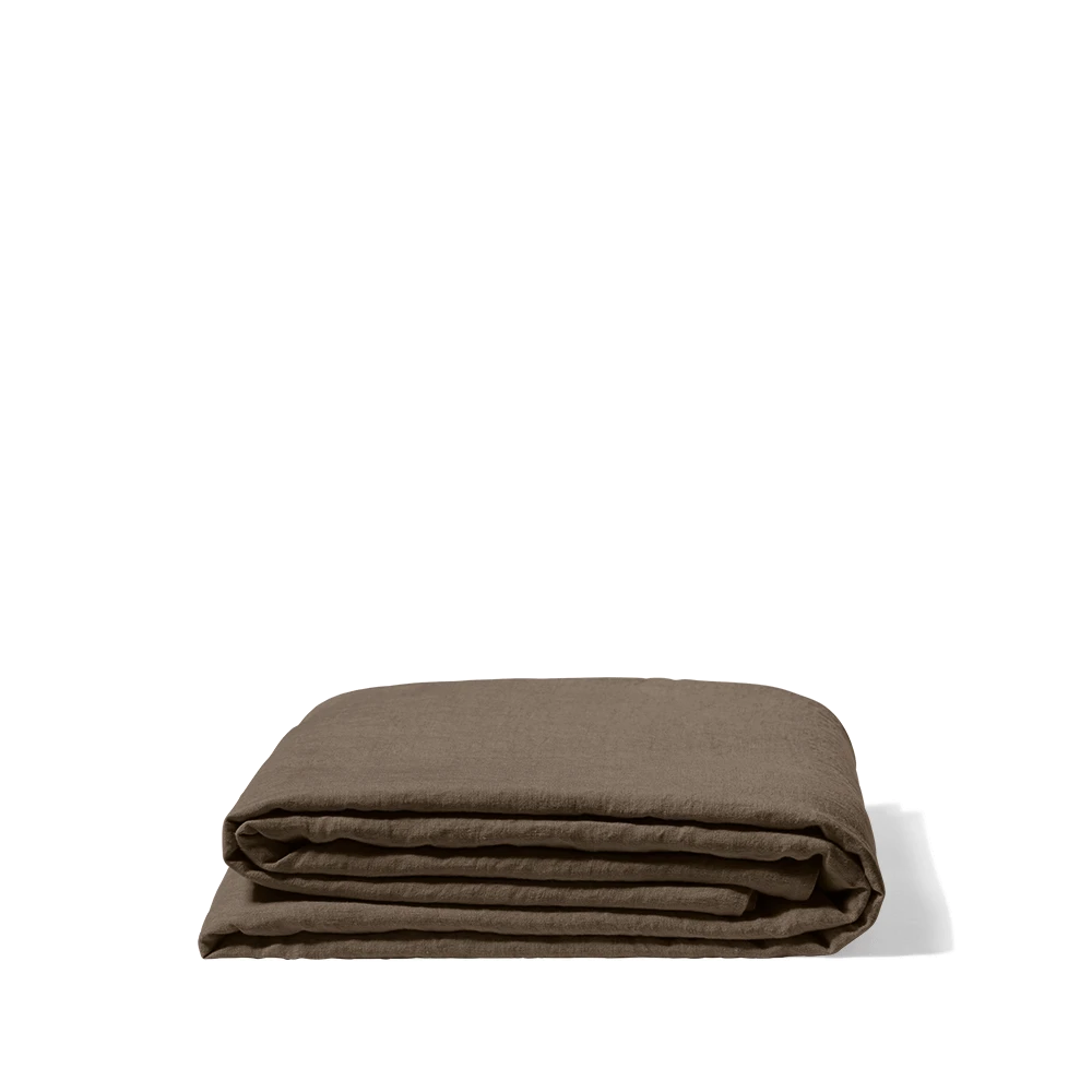Drap Plat En Lin Lavé - Brun Posillipo 2 Drap Plat En Lin Lavé - Brun Posillipo – Image 2