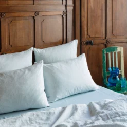 Taie D'oreiller En Lin Lavé - Rayures Chemise Gris Vésuve -Décoration D'intérieur EL AH230319 9777c66c 15e7 40fc 8982 a30ba245eb82