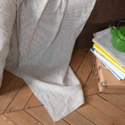 Drap Plat En Lin Lavé - Rayures Chemise Brun Posillipo -Décoration D'intérieur EL AH235063 55aea9d2 4442 4569 84c8 56d32be7f814