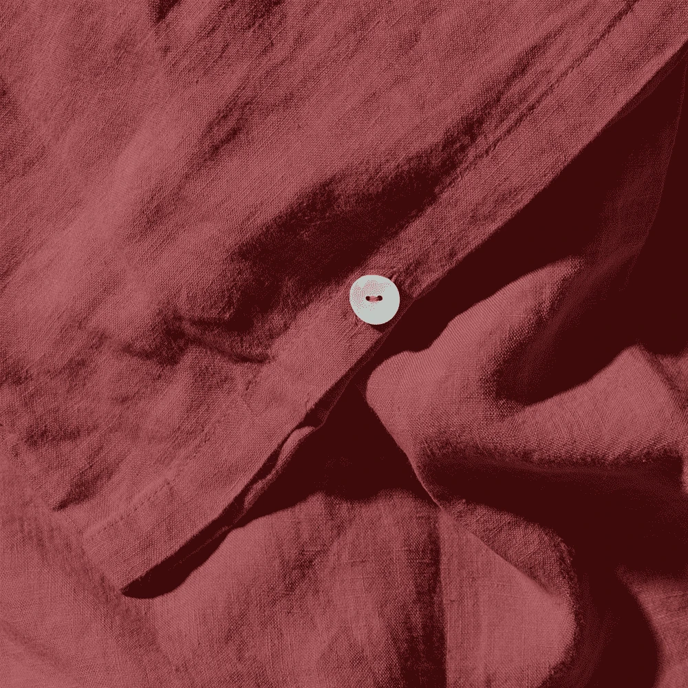 Housse De Couette En Lin Lavé - Rouge Pompei 4 Housse De Couette En Lin Lavé - Rouge Pompei – Image 4
