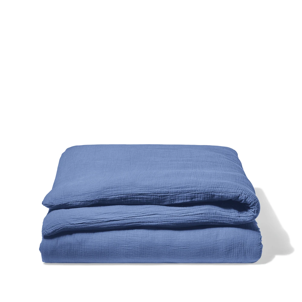 Housse De Couette En Gaze De Coton - Bleu Pompidou 5 Housse De Couette En Gaze De Coton - Bleu Pompidou – Image 5