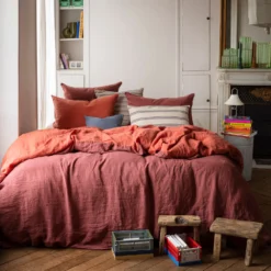 Housse De Couette En Lin Lavé - Bicolore Rose & Vieux Rose -Décoration D'intérieur LINGE DU LIT 230320230557 BD f23b6a47 095f 4c06 a897 19754167f9fa
