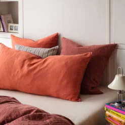 Taie XL En Lin Lavé - Bicolore Rose & Vieux Rose -Décoration D'intérieur LINGE DU LIT 230320230613 BD 86065a88 b006 4837 abe2 d97d8127a8bb