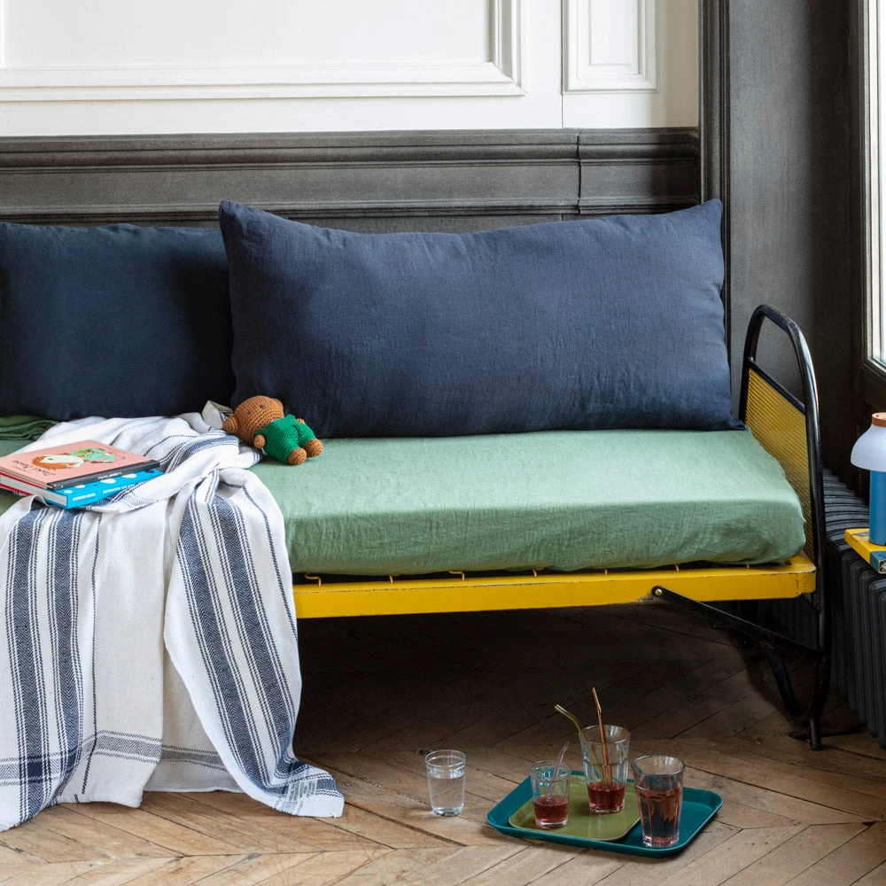 Taie XL En Lin Lavé - Bleu Encre 1 Taie XL En Lin Lavé - Bleu Encre