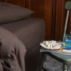 Drap-housse En Lin Lavé - Brun Posillipo