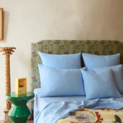 Taie D'oreiller En Lin Lavé - Bleu Tyrrhénien -Décoration D'intérieur MERCI LINTEXAH23 1499 c79c76ea e0bc 40f0 b286 ed9944462144