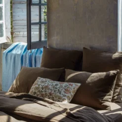 Taie D'oreiller En Lin Lavé - Brun Posillipo