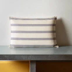 Coussin à Grosses Rayures - Bleu