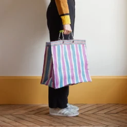 Panier Carré - Bleu & Rose