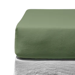 Drap-housse En Lin Lavé - Vert D'Anduze -Décoration D'intérieur Merci draphoussematelas vertanduze