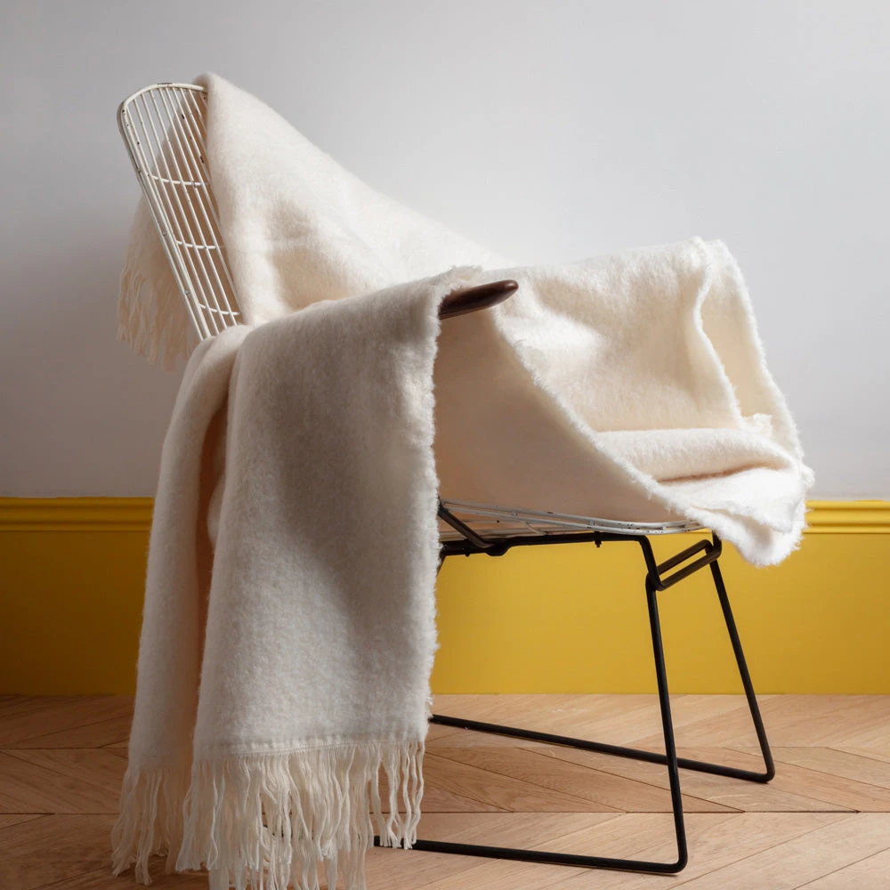 Plaid En Laine Couffin - Ecru 1 Plaid En Laine Couffin - Ecru