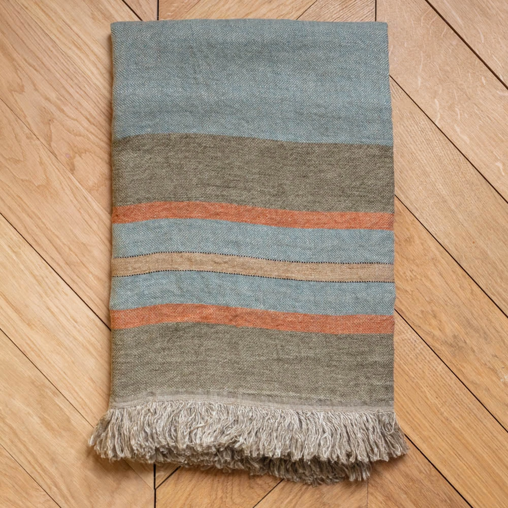 Fouta Belge En Lin - Rayures Mutlicolores 4 Fouta Belge En Lin - Rayures Mutlicolores – Image 4