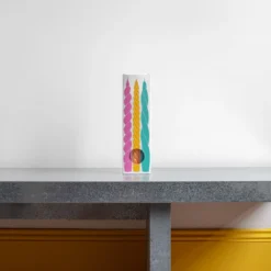 Coffret De Six Bougies Long Mix - Vert, Jaune, Rose -Décoration D'intérieur Merci editionlimitee fev23 0424