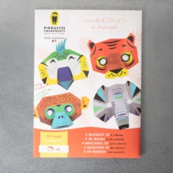 Kit Créatif - Masques De La Jungle 3D à Colorier