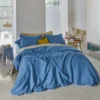 Housse De Couette En Lin Lavé - Bleu Paros