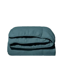 Édredon En 100% Lin Lavé - Bleu Pétrole -Décoration D'intérieur Merci edredon bleupetrole 4