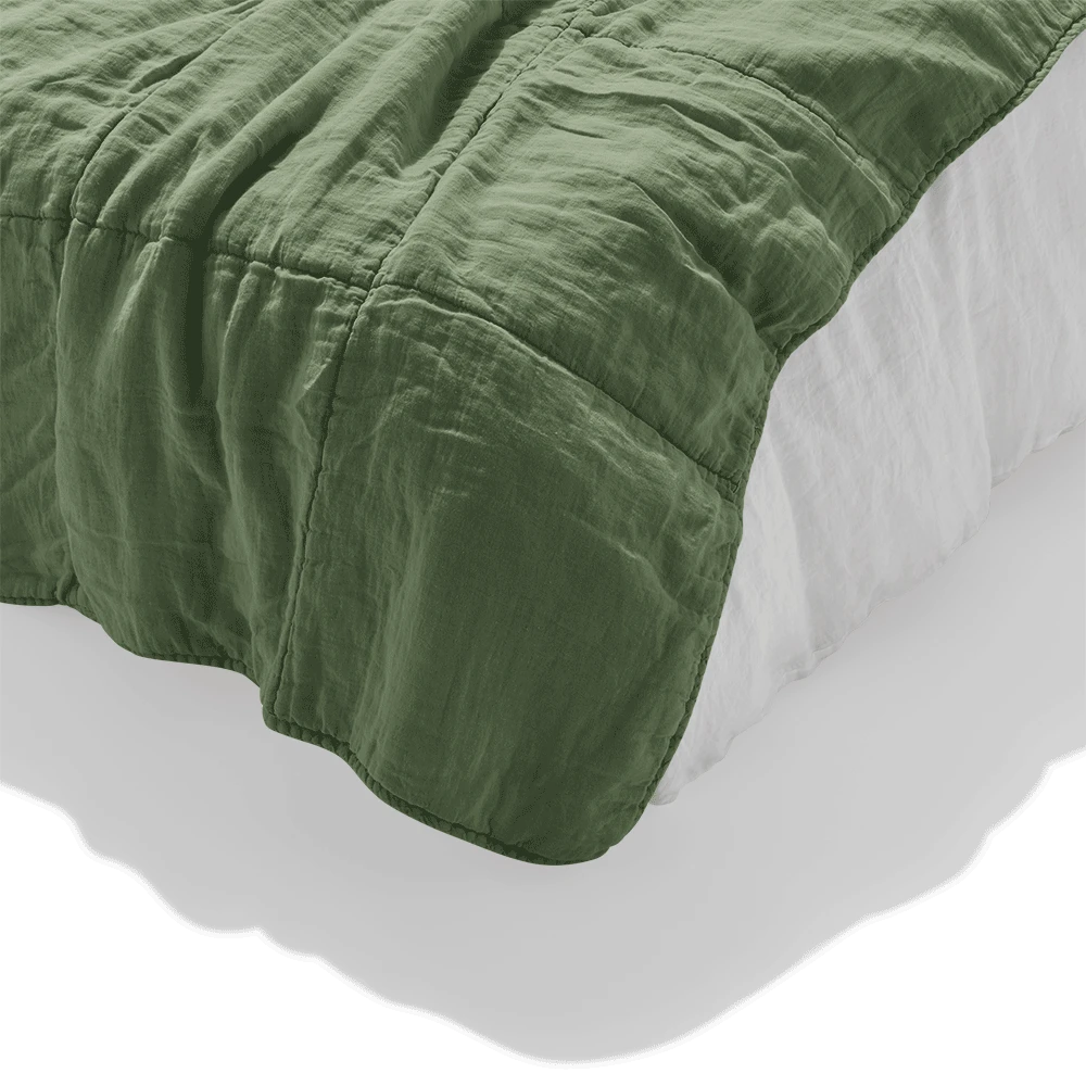 Édredon En 100% Lin Lavé - Vert D'Anduze 5 Édredon En 100% Lin Lavé - Vert D'Anduze – Image 5