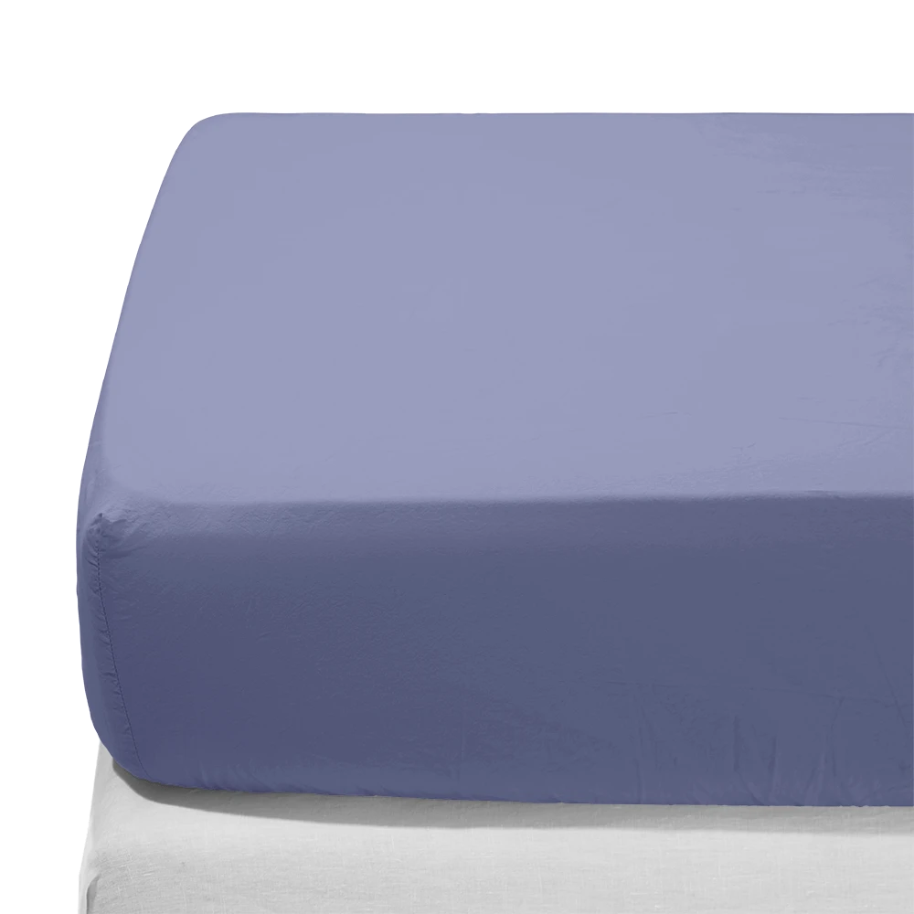 Drap-housse En Coton Percale - Mauve Lavantin 2 Drap-housse En Coton Percale - Mauve Lavantin – Image 2