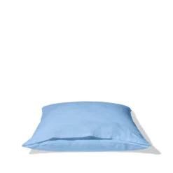 Taie D'oreiller En Lin Lavé - Bleu Tyrrhénien -Décoration D'intérieur Merci taie bleu 1