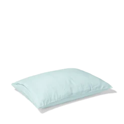 Taie D'oreiller En Lin Lavé - Bleu Antiparos -Décoration D'intérieur Merci taie bleuclair 2