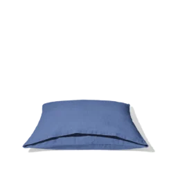 Taie D'oreiller En Lin Lavé - Bleu Paros -Décoration D'intérieur Merci taie bleufonce 1