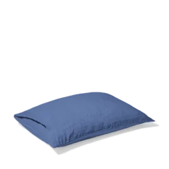 Taie D'oreiller En Lin Lavé - Bleu Paros -Décoration D'intérieur Merci taie bleufonce 2