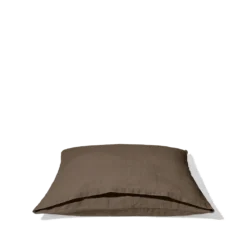 Taie D'oreiller En Lin Lavé - Brun Posillipo -Décoration D'intérieur Merci taie marron 1