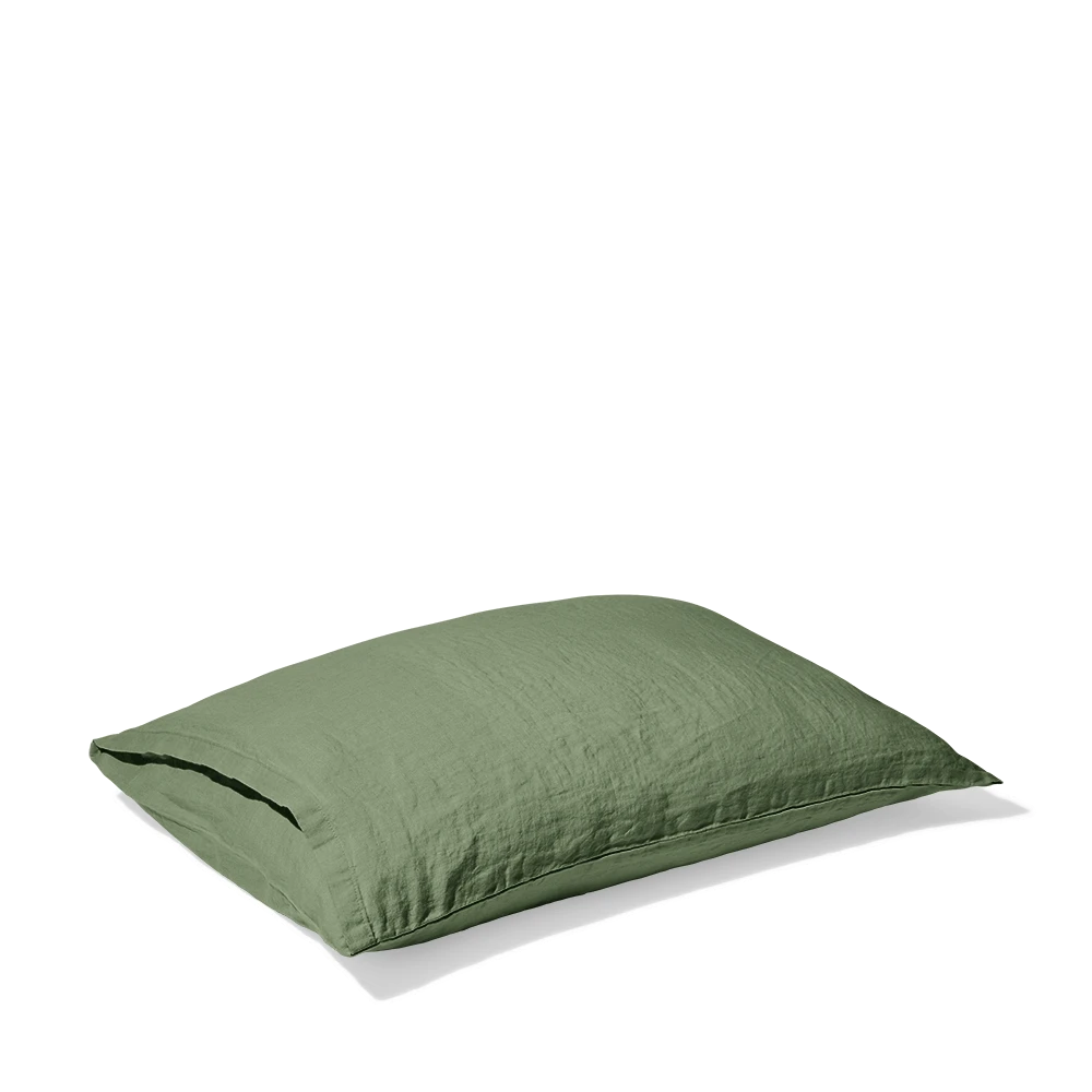 Taie D'oreiller En Lin Lavé - Vert D'Anduze 7 Taie D'oreiller En Lin Lavé - Vert D'Anduze – Image 7