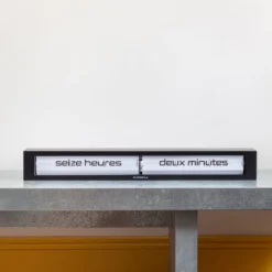 Horloge Flip Texttime Français - Noir -Décoration D'intérieur PACKSHOT 220920235263