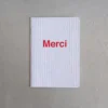 Carnet Merci - Rayures Bleu Tyrrhénien Et Rouge