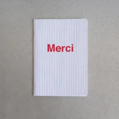 Carnet Merci - Rayures Bleu Tyrrhénien Et Rouge
