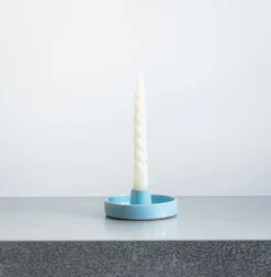 Bougeoir En Céramique - Bleu Clair