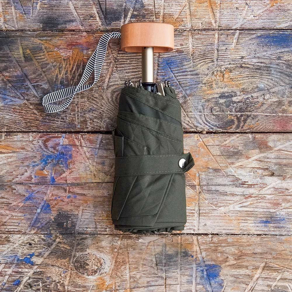 Petit Parapluie Bois - Kaki 3 Petit Parapluie Bois - Kaki – Image 3