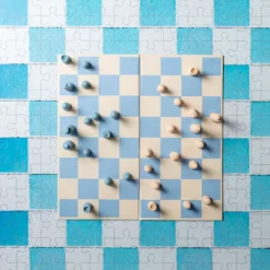 Jeu Échecs Bleu / Blanc Graphique -Décoration D'intérieur PUTYOURPHONEDOWN 0405 4429