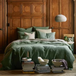 Housse De Couette En Lin Lavé - Vert D'Anduze -Décoration D'intérieur Parure vert anduze c03fe77a b978 4780 809f ed7af39d9e06