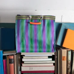 Panier Carré - Vert & Violet -Décoration D'intérieur SOUVENIRSDEPARIS MERCI 00085