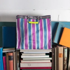 Panier Carré - Bleu & Rose -Décoration D'intérieur SOUVENIRSDEPARIS MERCI 00152