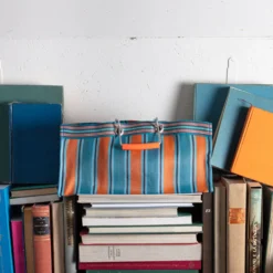 Panier Rectangulaire - Orange & Bleu -Décoration D'intérieur SOUVENIRSDEPARIS MERCI 00162